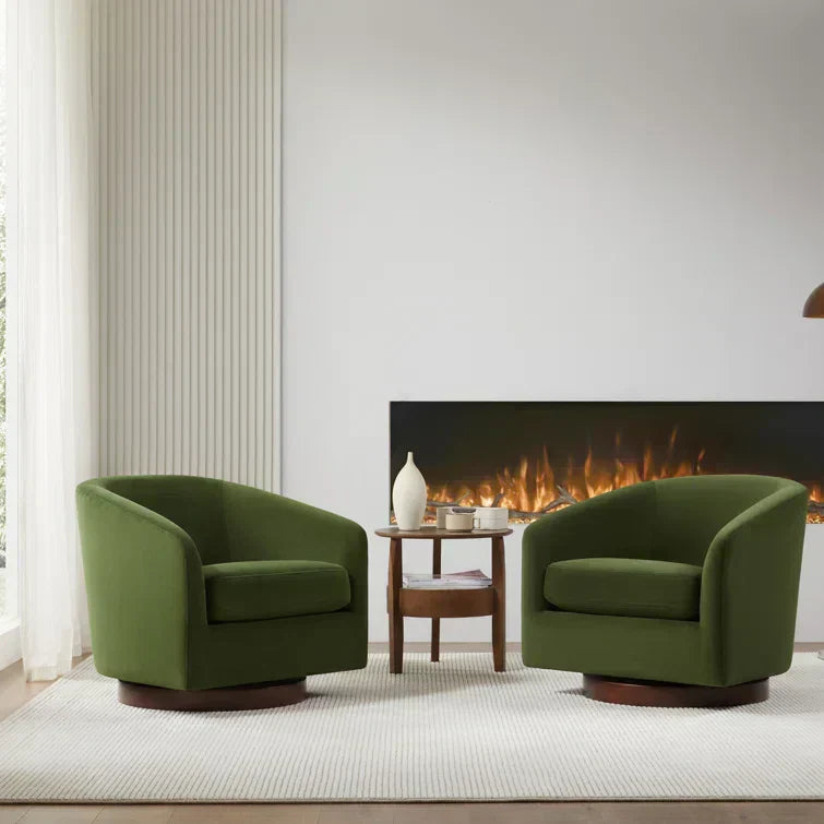 Upholstered Swivel Barrel Chair