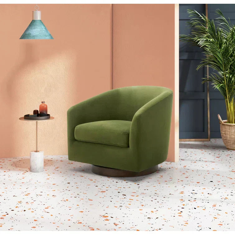 Upholstered Swivel Barrel Chair