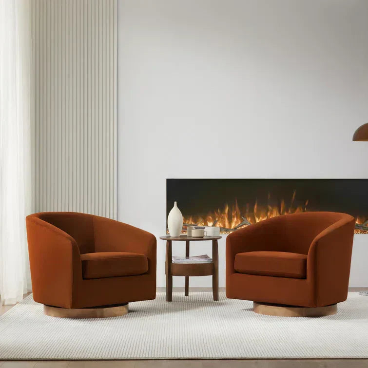 Upholstered Swivel Barrel Chair