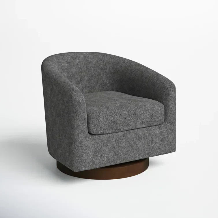 Upholstered Swivel Barrel Chair