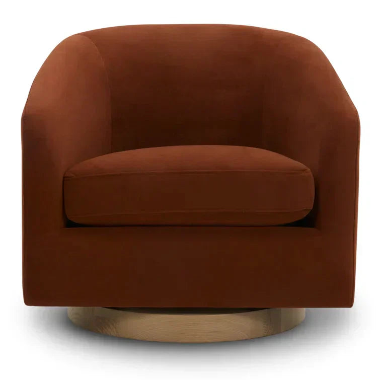Upholstered Swivel Barrel Chair