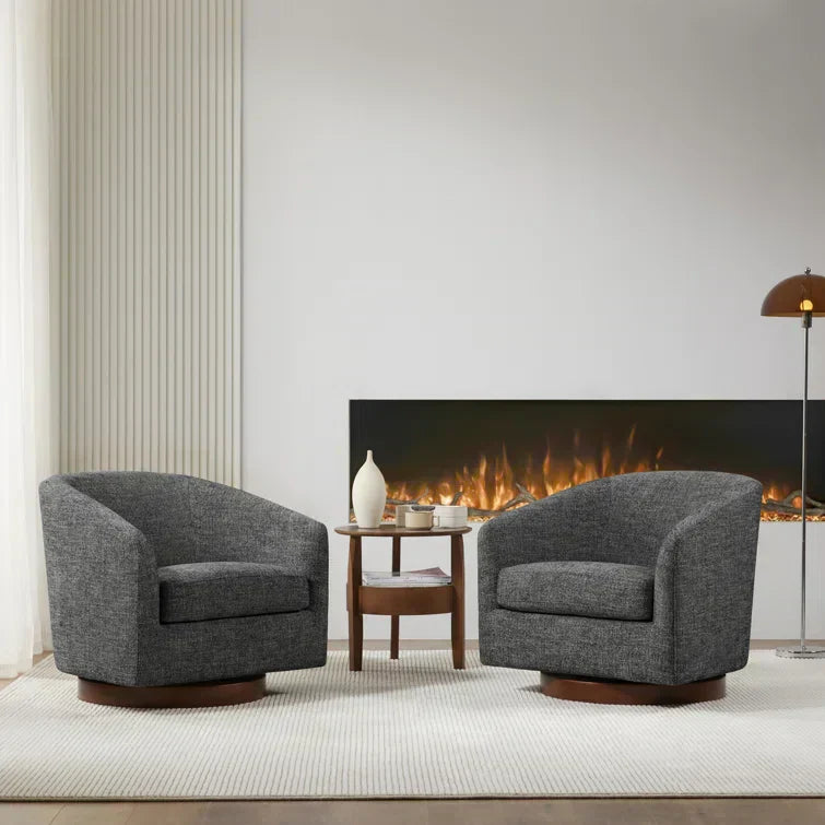 Upholstered Swivel Barrel Chair