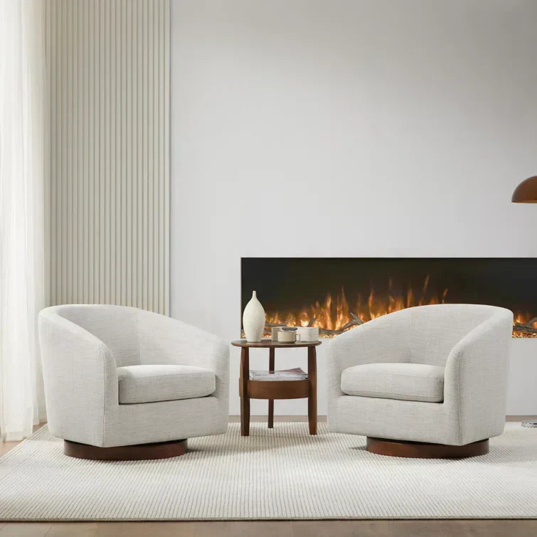 Upholstered Swivel Barrel Chair