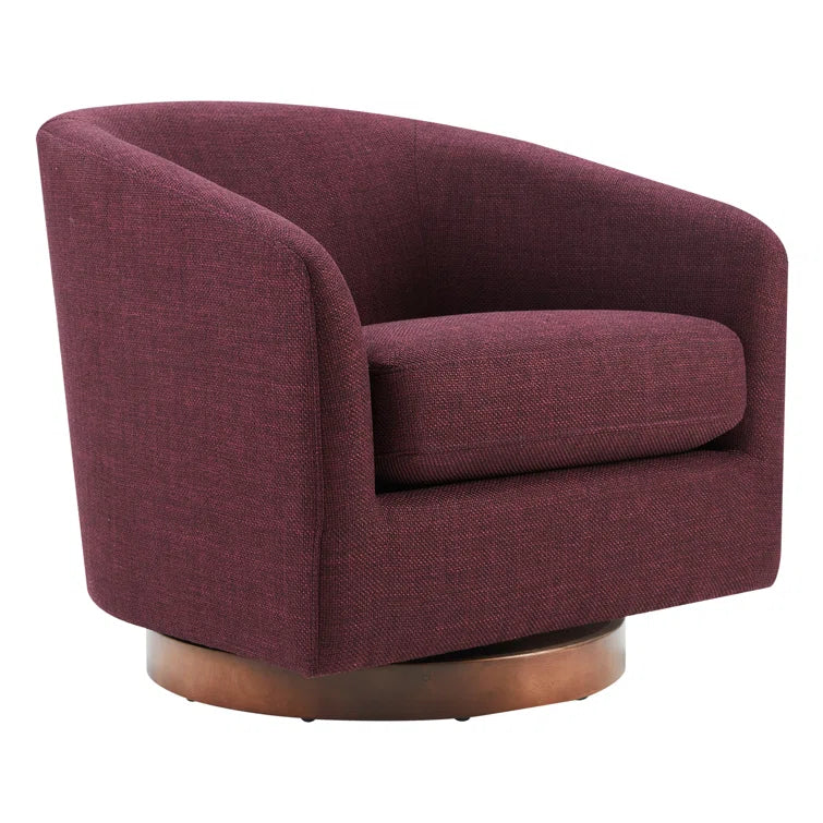 Upholstered Swivel Barrel Chair
