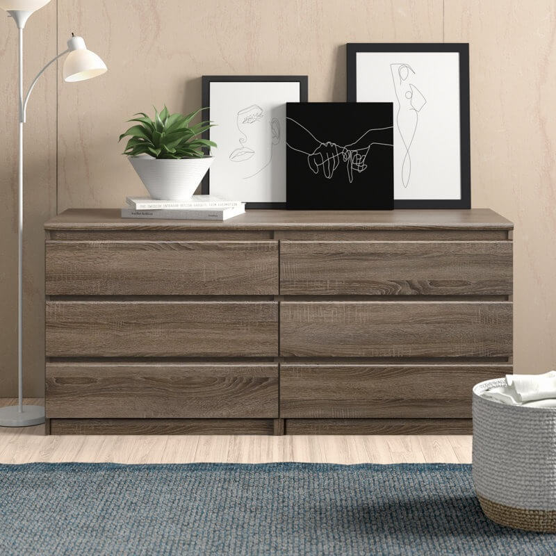 6 Drawer 60.5" W Double Dresser