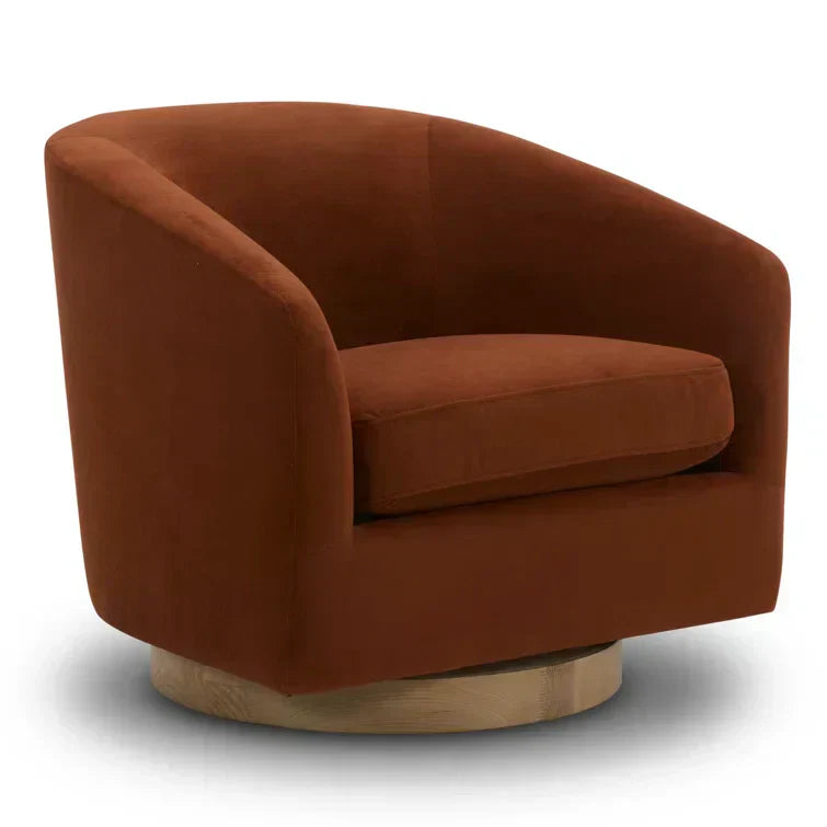 Upholstered Swivel Barrel Chair