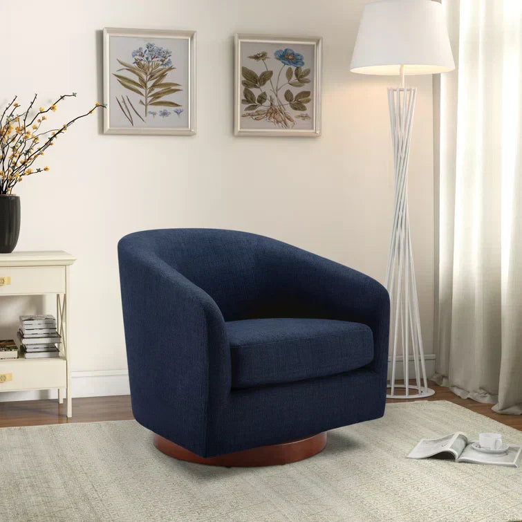 Upholstered Swivel Barrel Chair