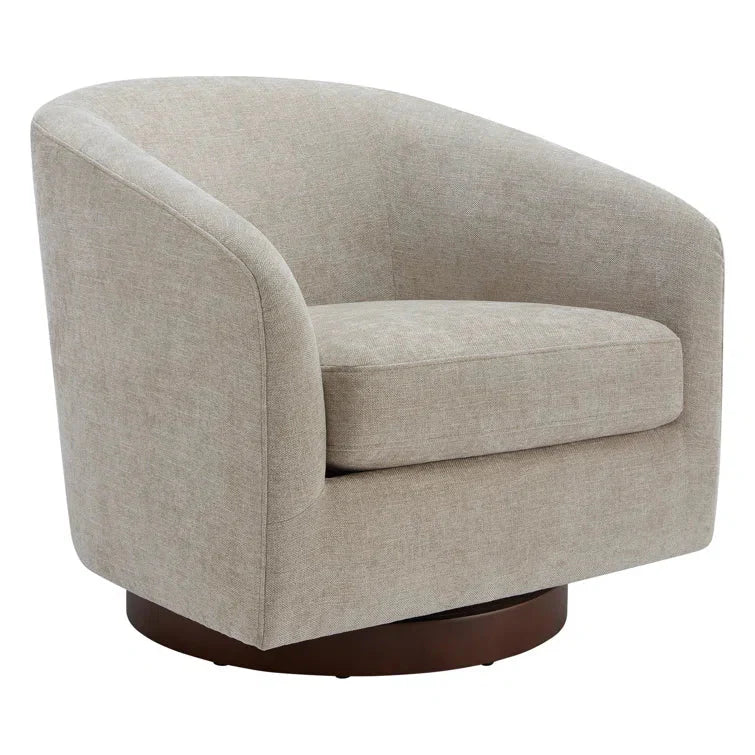 Upholstered Swivel Barrel Chair
