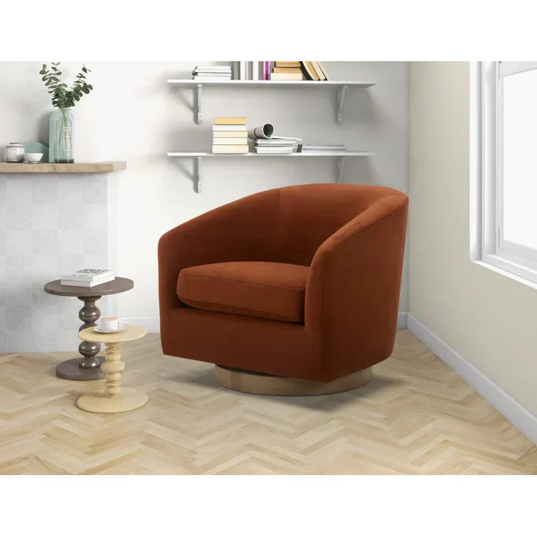 Upholstered Swivel Barrel Chair
