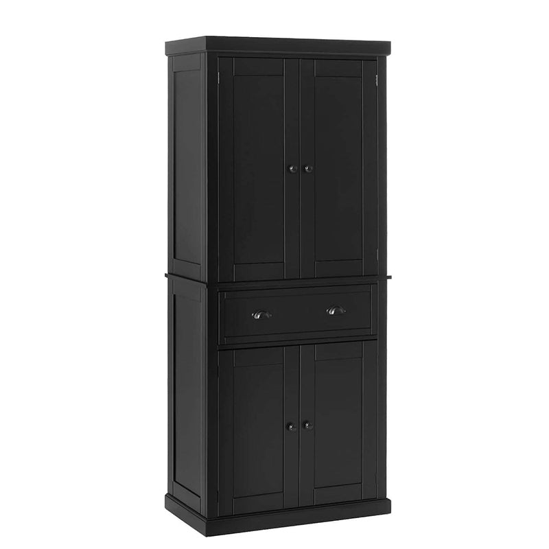 72" Traditional Freestanding Kitchen Pantry Cupboard with 2 Cabinets