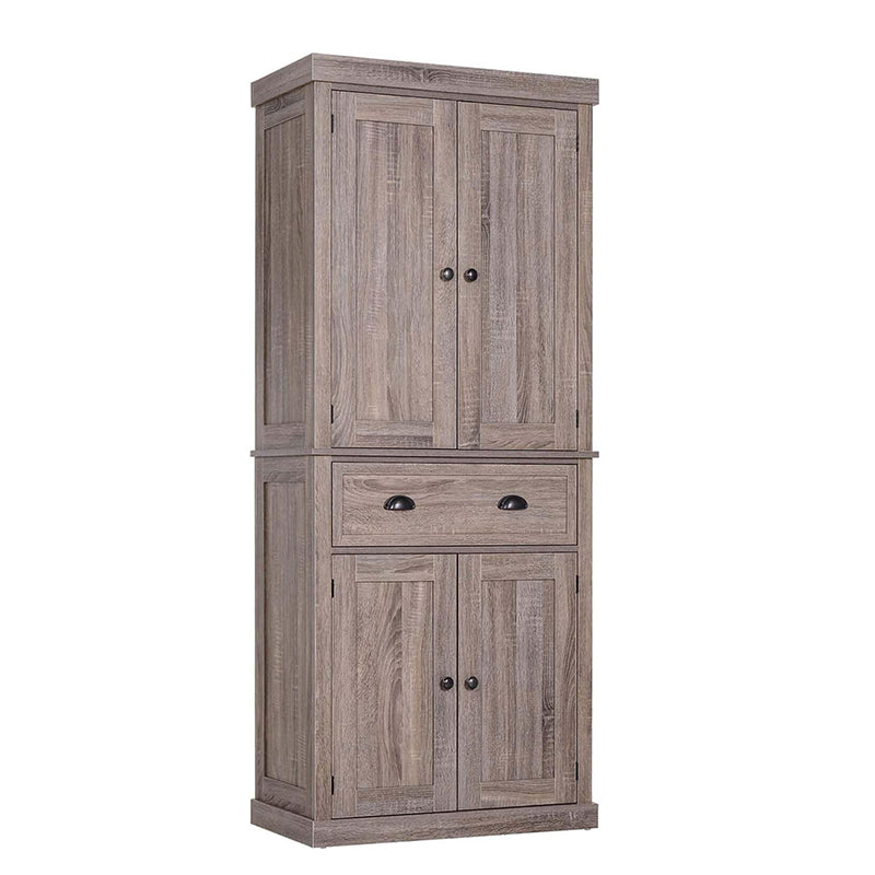72" Traditional Freestanding Kitchen Pantry Cupboard with 2 Cabinets