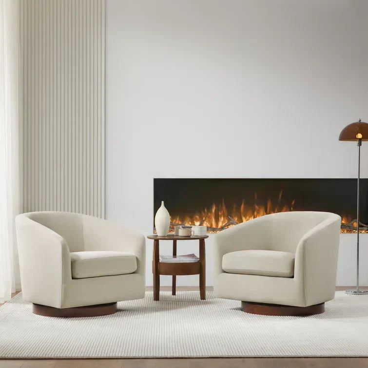 Upholstered Swivel Barrel Chair