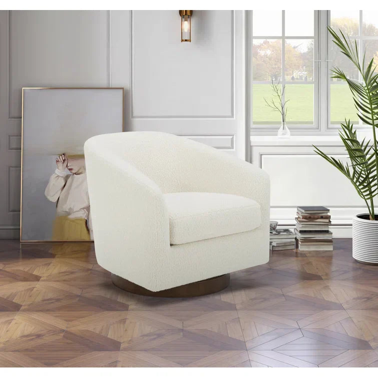 Upholstered Swivel Barrel Chair