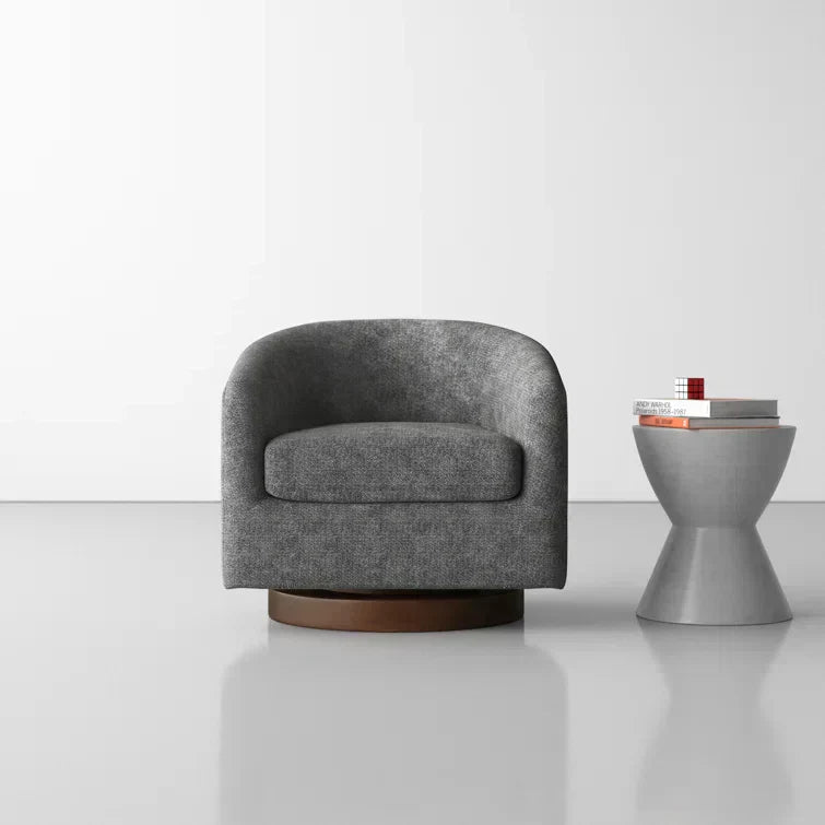 Upholstered Swivel Barrel Chair