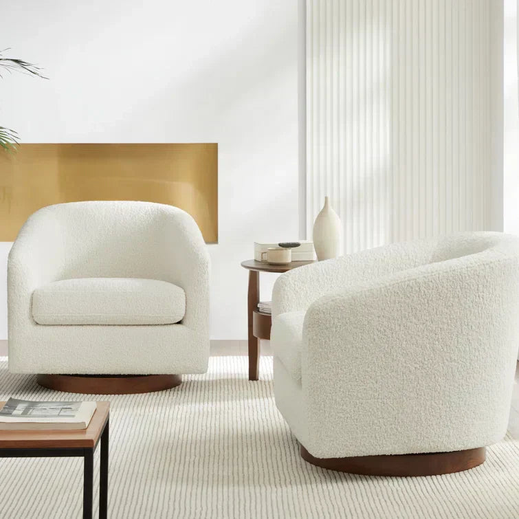 Upholstered Swivel Barrel Chair