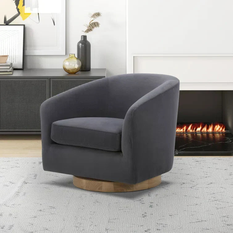 Upholstered Swivel Barrel Chair