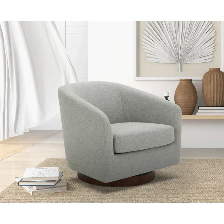 Upholstered Swivel Barrel Chair