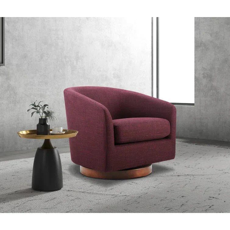 Upholstered Swivel Barrel Chair