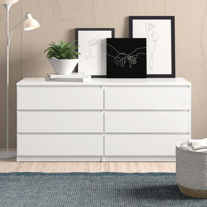 6 Drawer 60.5" W Double Dresser