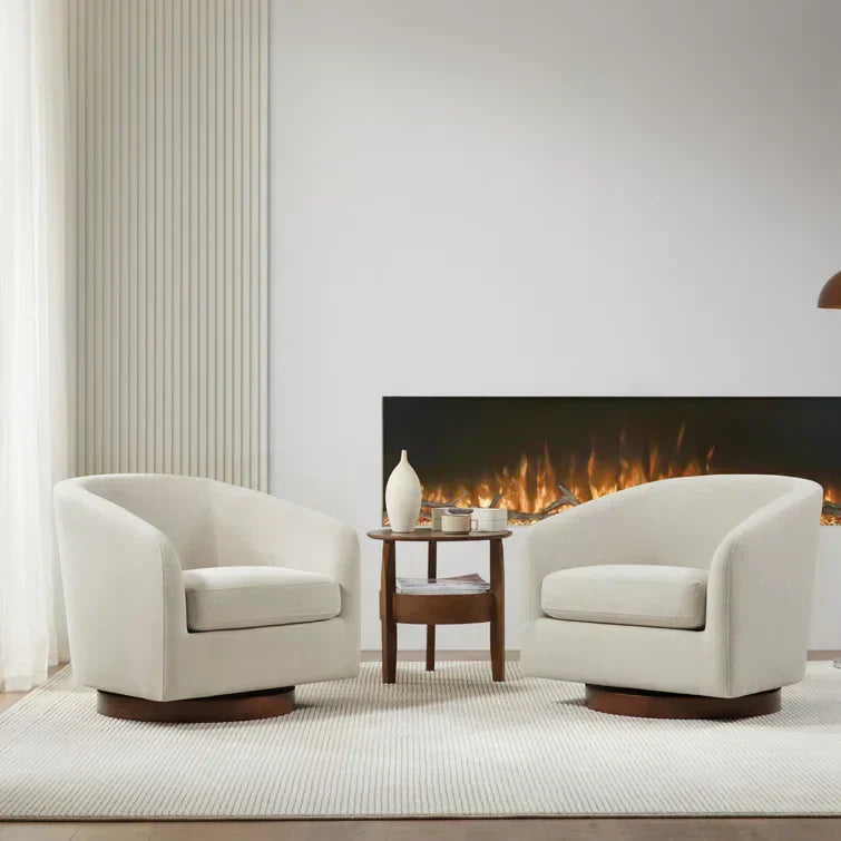 Upholstered Swivel Barrel Chair