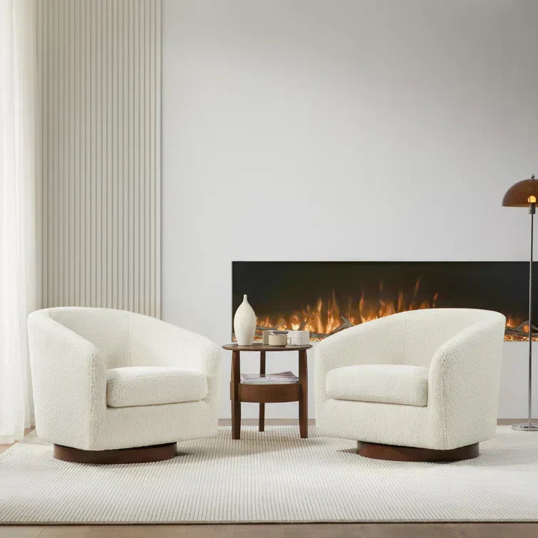Upholstered Swivel Barrel Chair