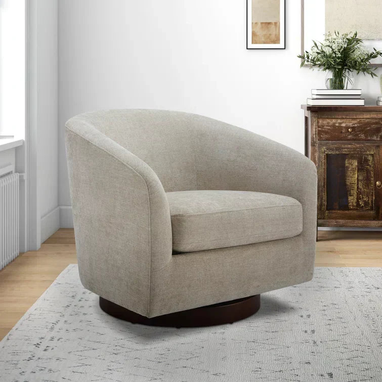Upholstered Swivel Barrel Chair