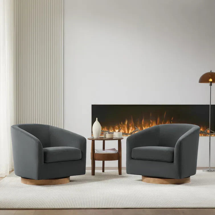 Upholstered Swivel Barrel Chair