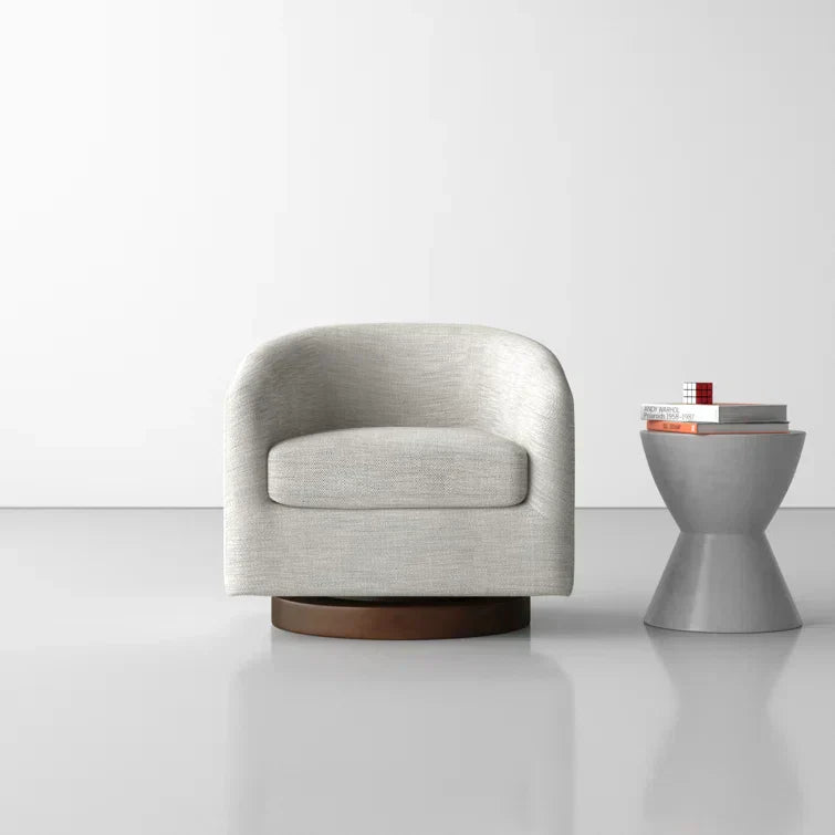 Upholstered Swivel Barrel Chair