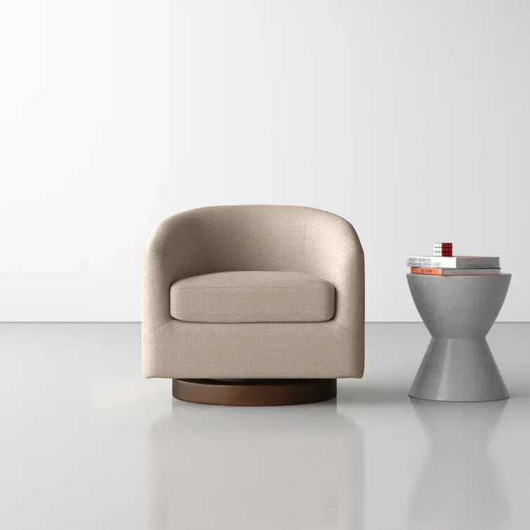 Upholstered Swivel Barrel Chair