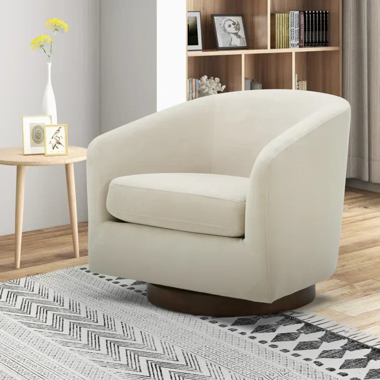 Upholstered Swivel Barrel Chair