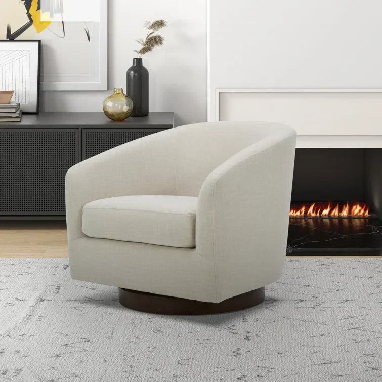Upholstered Swivel Barrel Chair
